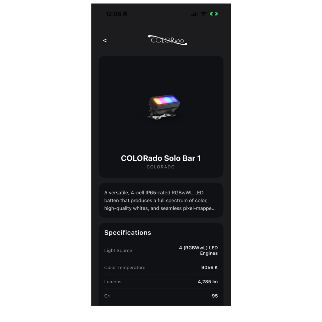 Unrival App - Diagnostics Screen