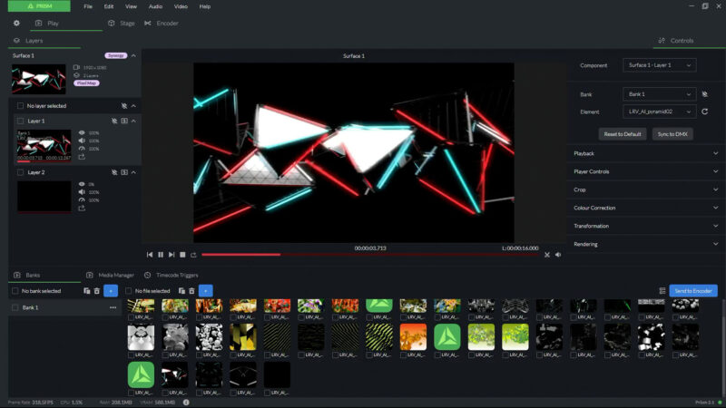 Avolites Prism interface screengrab